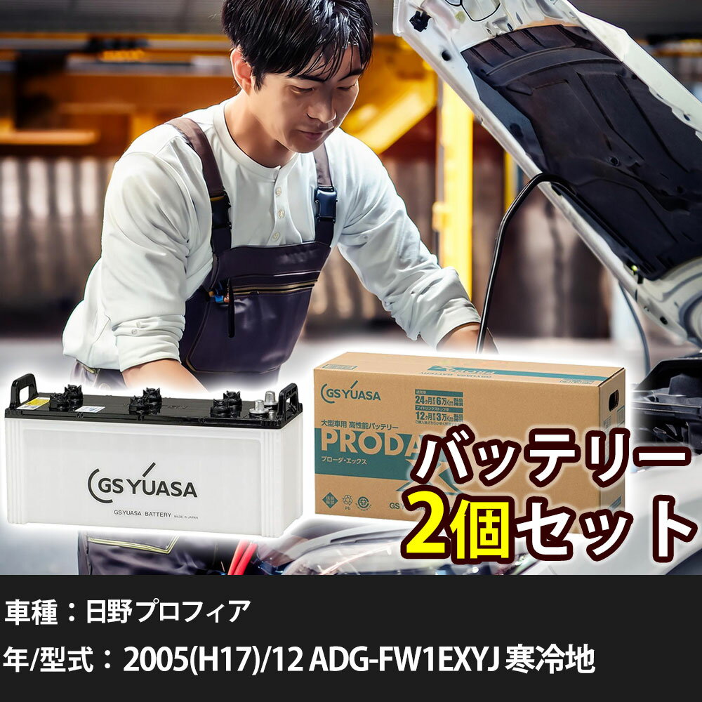 車 バッテリー 日野 プロフィア 2005(H17)/12 ADG-FW1EXYJ 寒冷地 12900cc GSユアサ PRX-170F51×2個 車検整備 自動車用品 【大型直送品】【H31006】