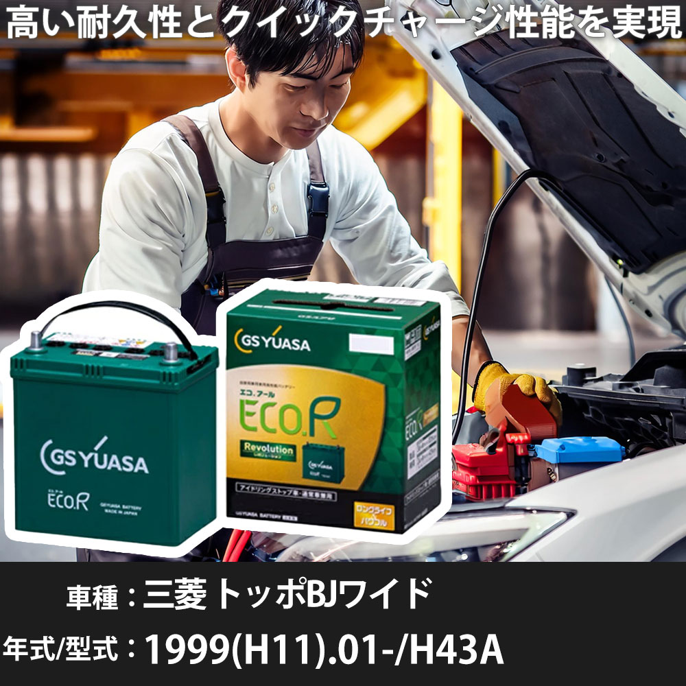 車 バッテリー 三菱 トッポBJワイド 1999(H11).01-/H43A 1100cc/寒冷地 適合参考 GSユアサ ER-N-75/75B24L カーメンテナンス 車検整備 自動車用品【H31006】