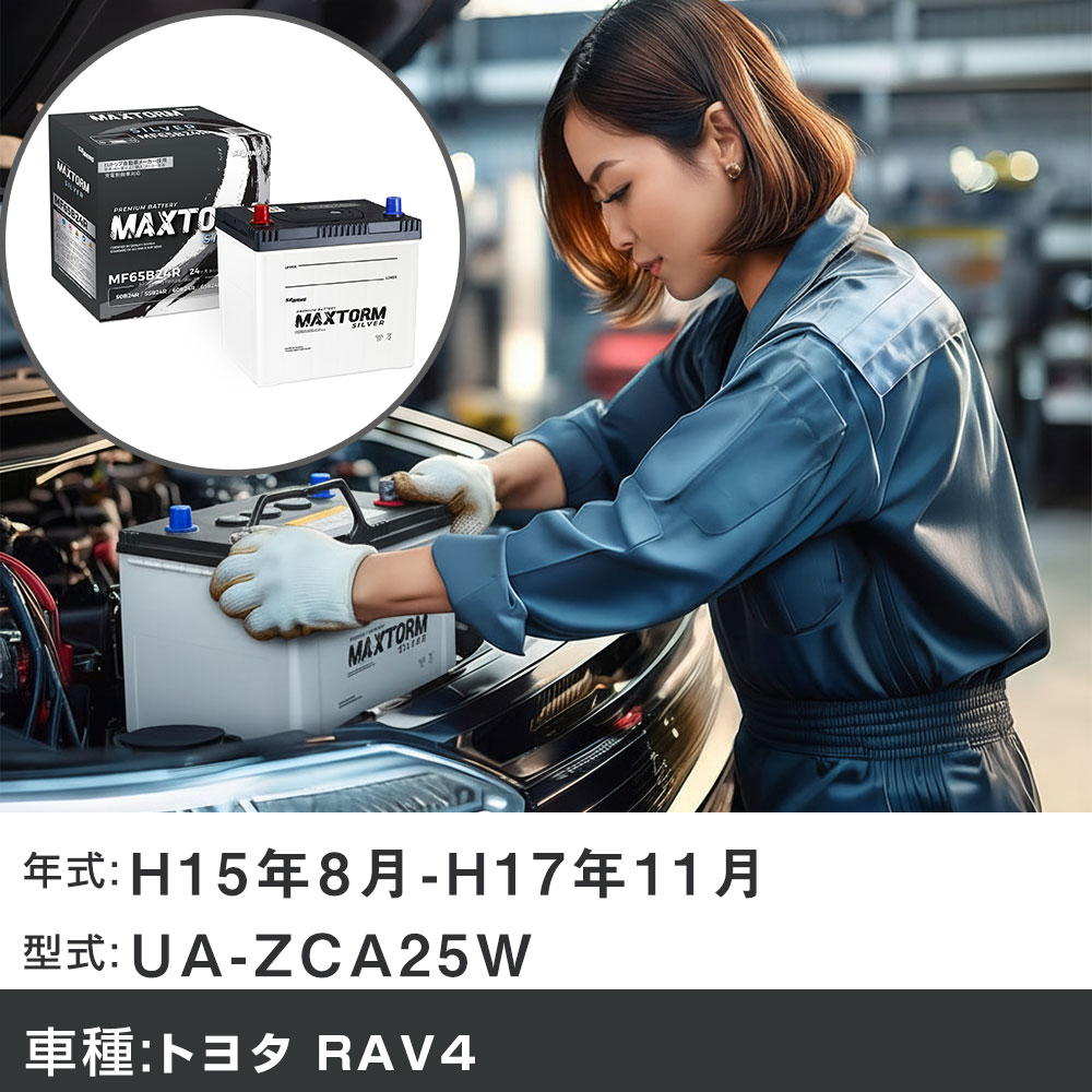 車 バッテリー トヨタ RAV4 H15年8月-H17年11月 UA-ZCA25W 1800cc/3ドア/充電制御システム搭載車除く/..