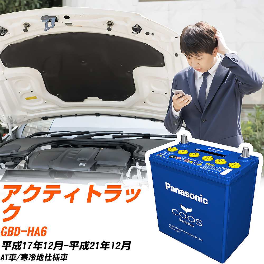 ホンダ アクティトラックHA6 H17/12-H21/12 寒冷地仕様車 バッテリー パナソニック カオス カーバッテリー N-60B19L/C8 【H04006】