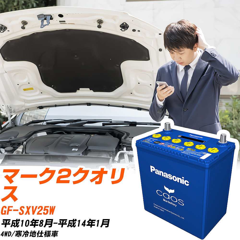 トヨタ マーク2クオリスSXV25W H10/8-H14/1 寒冷地仕様車 バッテリー パナソニック カオス カーバッテリー N-100D23L/C8 【H04006】