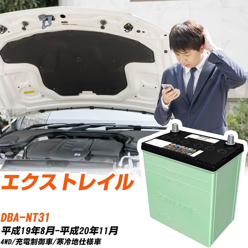 日産 エクストレイル 対応 バッテリー NT31 H19/8-H20/11 寒冷地仕様 カーバッテリー パナソニック サ..