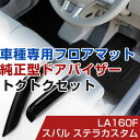スバル ステラカスタム H26/12- LA160F 対応 フロアマット 全席セット+純正型サイドバイザー セット トクトクセット シンプル生地 無地 黒 ブラ...