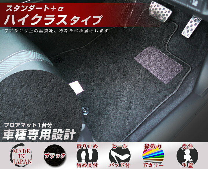 マーチ フロアマット ハイクラスタイプ カーマット ループ生地 ブラック 内装パーツ 内装品 カー用品 車用 専用設計 ピッタリ ふろあまっと 純正風 すべり止め スパイク加工 送料無料