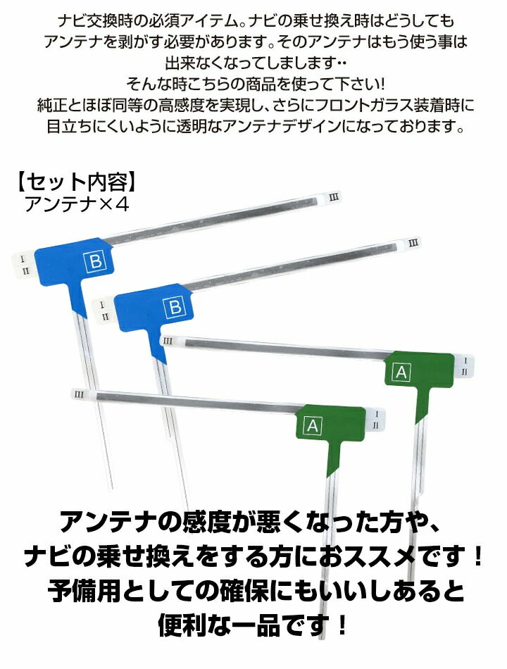 フルセグ フィルムアンテナ パナソニック CN-S310DWD ナビ交換 ナビ載せ替え テレビ TV 車載用 フロントガラス交換 ワンセグ フィルムアンテナ ナビアンテナ 送料無料