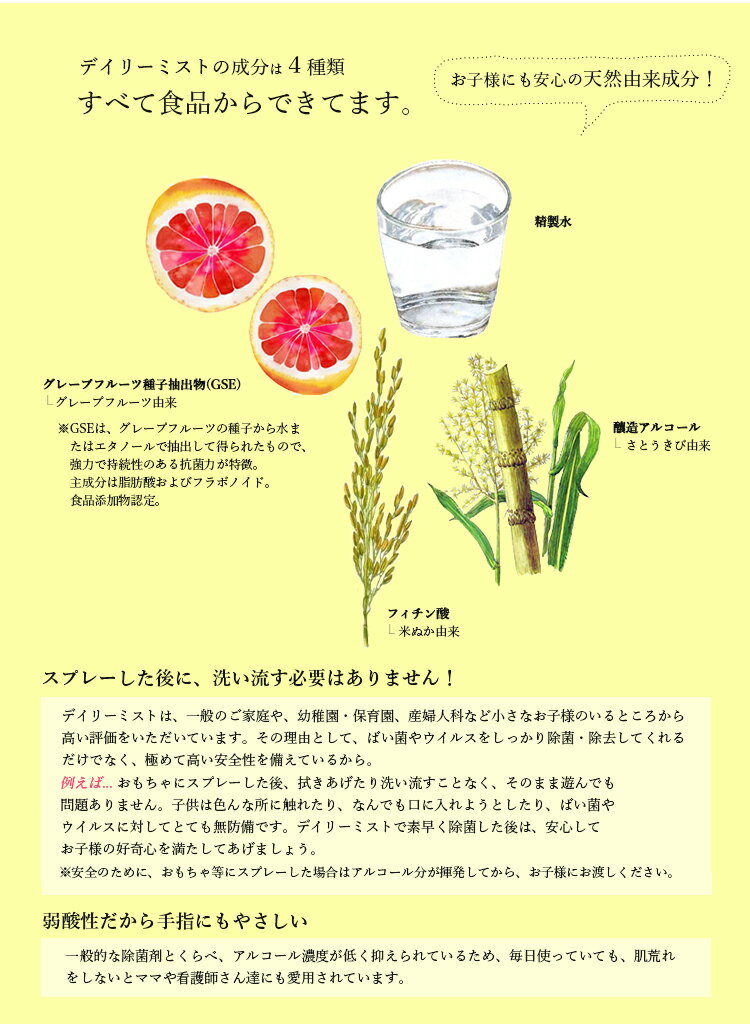 【フリーマム】【デイリーミスト】【送料無料】【天然由来成分100％の除菌・抗菌剤】幅広いウイルス対策に、これ1本！小さなお子様にも安心の除菌スプレー！詰替（バロンボックス）10L