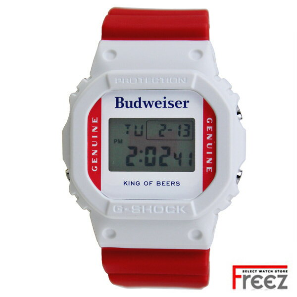 カシオ G-SHOCK ジーショック Budweiser バドワイザー コラボ 腕時計 メンズ デジタル レッド ホワイト DW-5600BUD20-7 【送料無料】【あす楽】