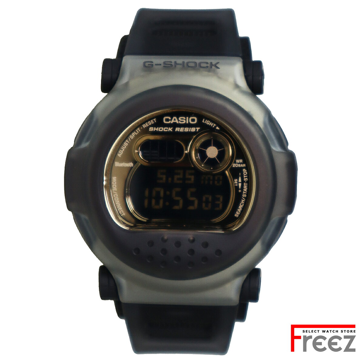 CASIO G-SHOCK G-B001MVB-8 カシオ Gショック メンズ 腕時計 Bluetooth スマホリンク デジタル ブラック ゴールド メタルベゼル 海外モデル