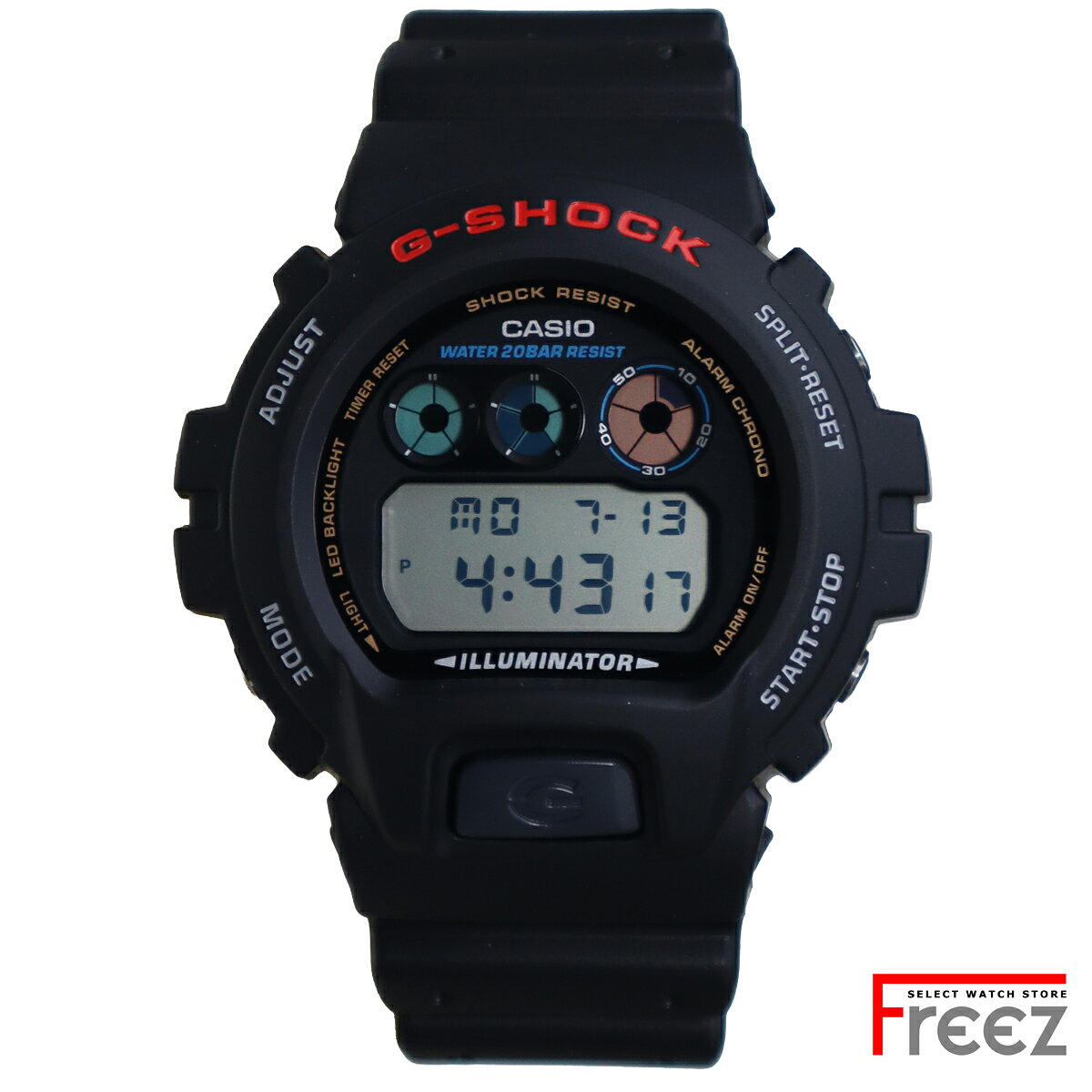 CASIO G-SHOCK DW-6900U-1 カシオ Gショック メンズ 腕時計 デジタル ブラック 三つ目 20気圧防水 ストリート スポーツ 定番モデル 海外モデル
