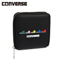 送料無料 財布 二つ折り ファスナー CONVERSE コンバース スニーカー柄(GCV8479ブラック) メンズ レディース ジュニア キッズ 高校生 中学生 小学生 男子 男の子 女の子 サイフ おしゃれ