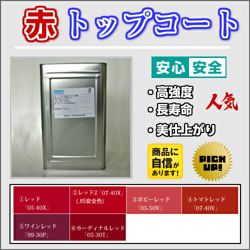 送料無料 高強度 FRPトップコート赤 レッド 20kg 促進剤入り 硬化剤200gセット