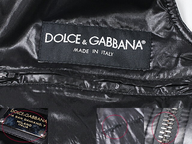 富士屋◆送料無料◆ドルチェ＆ガッバーナ DOLCE&GABBANA ダウンベスト SP-G7146T/FUMN6-1 メンズ ポリミアド 黒 クリーニング済【中古】