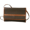 富士屋◆ セリーヌ CELINE マカダム柄 ブラウン ショルダーバッグ【中古】
