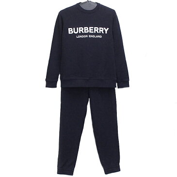 富士屋◆送料無料◆バーバリー BURBERRY ロゴプリント ブラック/黒 8011357/8010440 メンズ Mサイズ 180/76A スウェット上下セット【中古】