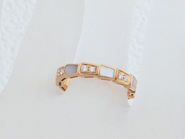 富士屋◆ブルガリ BVLGARI セルペンティ ヴァイパー リング 353210 K18PG 750 ダイヤ シェル ＃53 ピンクゴールド【中古】のサムネイル