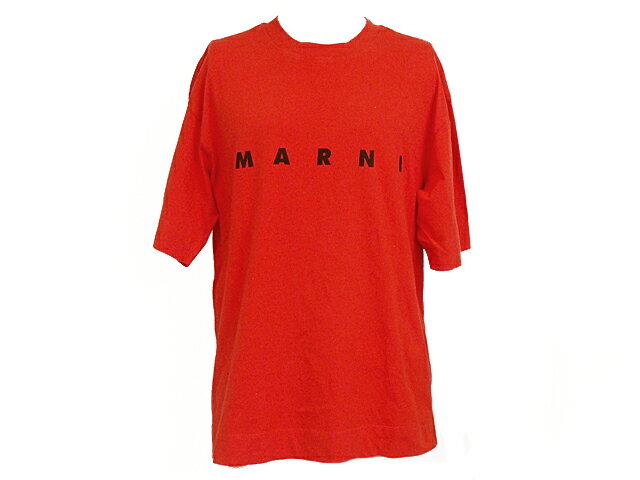 富士屋◆マルニ MARNI ロゴプリント Tシャツ THJET49EP1 レッド サイズ40 メンズ クリーニング済【中古】