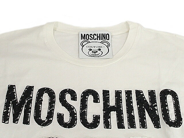 富士屋◆送料無料◆モスキーノ Moschino テディベア Tシャツ 191D V07100440 ホワイト メンズ クリーニング済【中古】