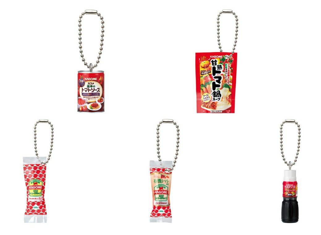 カゴメ 調味料ミニチュアチャーム 全5種セット BANDAI コンプリート 【在庫品】のサムネイル