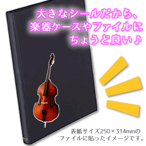 【 弦楽器 】 楽器 ステッカー 【 □ カラー】 シール 吹奏楽 オーケストラ 楽器ケース 楽譜 オリジナル （ネコポス可）