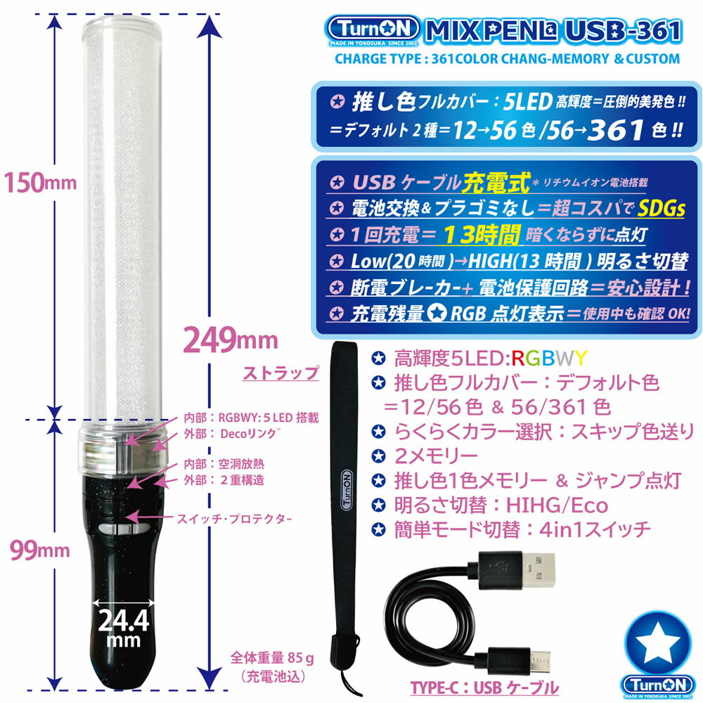 �ߥå����ڥ�� ��USB�� �ڥ��ƥ��å��� MIX PENLa USB-361 Noir ���饭�� Pt. ���ƥ��å�WL 361�� 5LED��� �⵱�� ���ż� �ڥ�饤�� �䤷�襰�å�