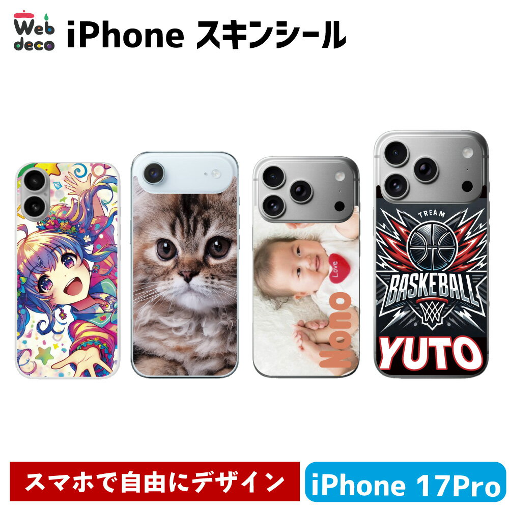 Web deco iPhone スキンシール【□ iPhone17 Pro用 】【単品】スマホスキンシール 自作 iphone背面ステ..