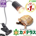 【一年保証】【公式】カメテラス クリップ式 紫外線 亀 ライト 紫外線ライト uvaライト uvbライト 爬虫類用 アナログ太陽 クリップスタンド 爬虫類 25w 50w カメ 爬虫類ライト 両生類用ライト クリップ ソケット UVA+UVB ペット用 調光 亀用 カエル カナヘビ ヘビ 蛇