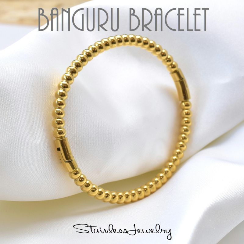 【ボールバングル 】金属アレルギーフリー 耐水 さびない サージカルステンレス ゴールドボールバングル ワンタッチ開閉 つけっぱなしOK アクセサリー アクセ ...