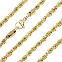 【ネックレス チェーン 金属アレルギー対応ステンレス】 4mm フレンチロープ 【60cm】ネックレス チェーン ゴールド サージカルステンレス316L 【セミオーダー】 普段使いできるプレゼント / 母の日 父の日 ジーラブ