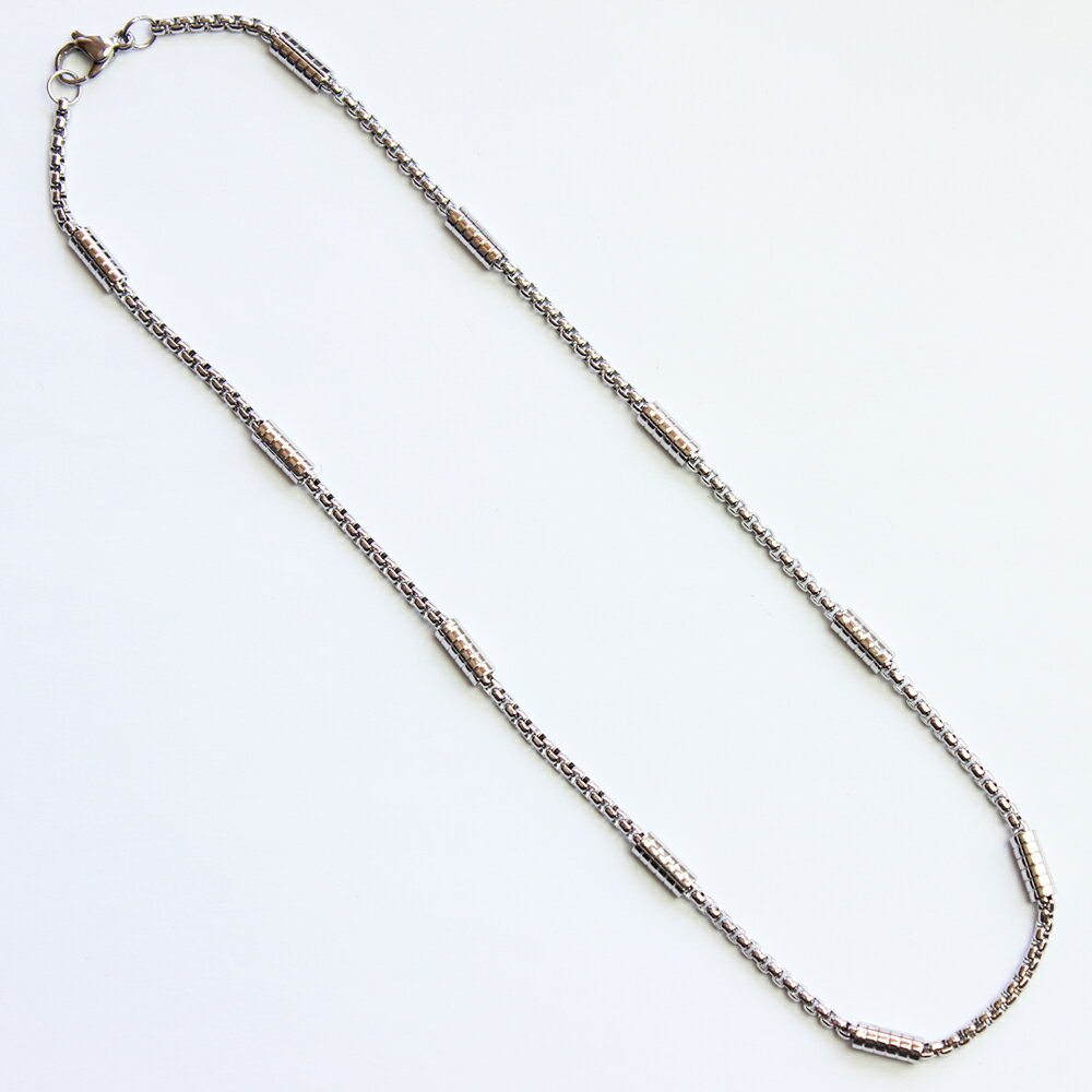 【ネックレス チェーン 金属アレルギー対応ステンレス】 4mm ラウンドベネチアンステーション【61cm~80cm】長さ選べる ロング ユニセックス レディース...