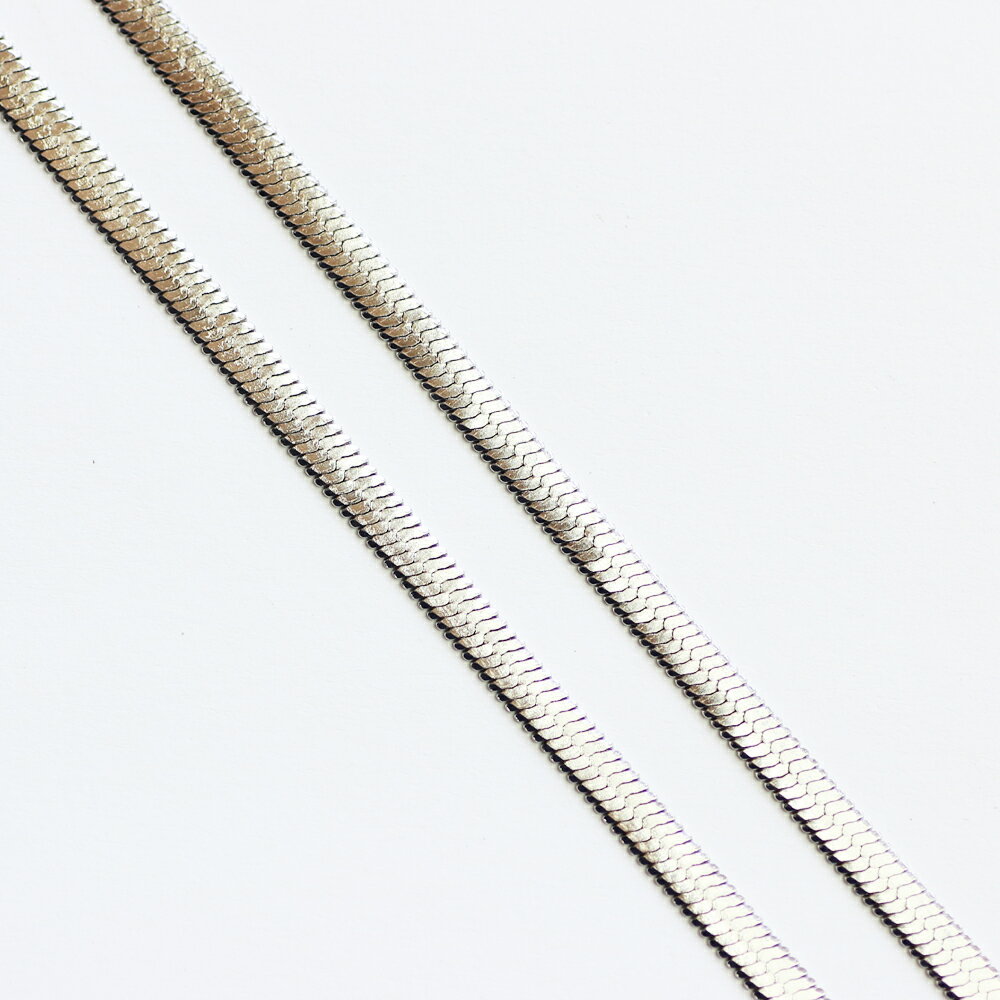 【ネックレス チェーン 金属アレルギー対応ステンレス】 3mm スネーク 【50cm】 サージカルステンレスユニセックス レディースメンズ 重ねつけ アクセサリ...