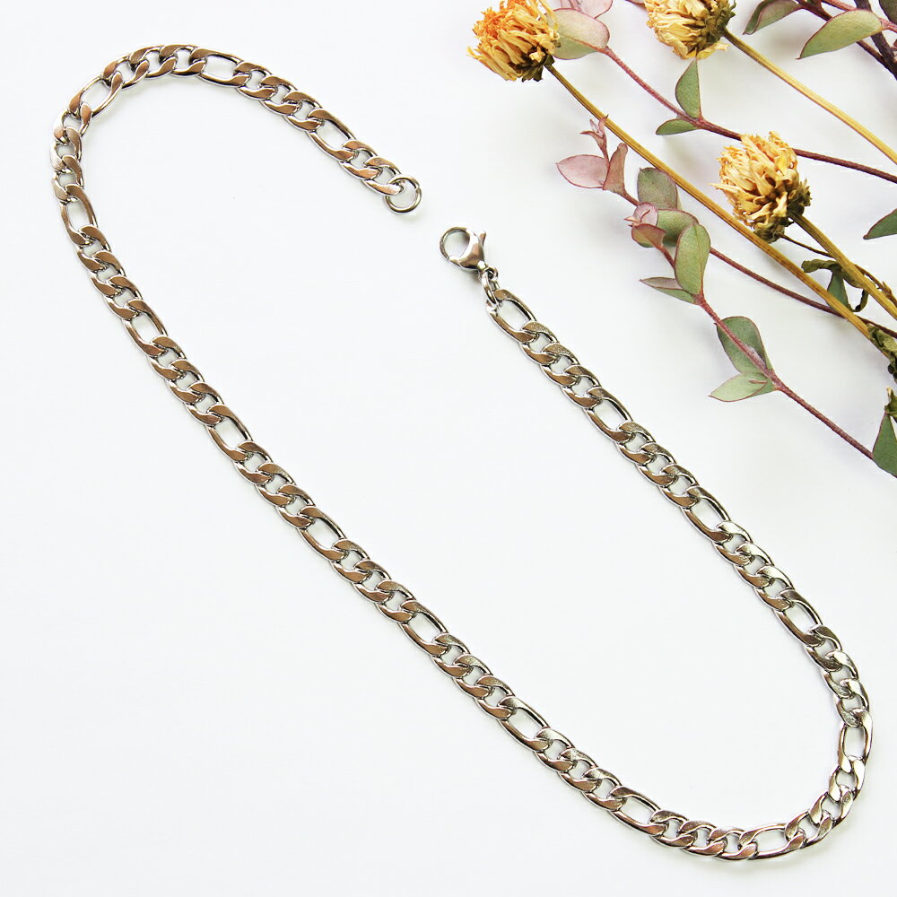 【ネックレス チェーン 金属アレルギー対応ステンレス】 6mmフィガロ 【35cm〜60cm】【長さ選べる】 金属アレルギー対応 サージカルステンレス ユニセッ...