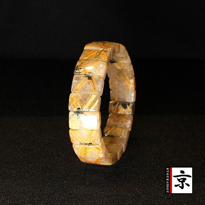 地球からの贈物 天然石【太陽放射ルチルバングル】約16mm 一点物 【GHB29・58g】 開運セット 最強金運 金針水晶のお守り効果 ご褒美 お揃い 贈答品 ...