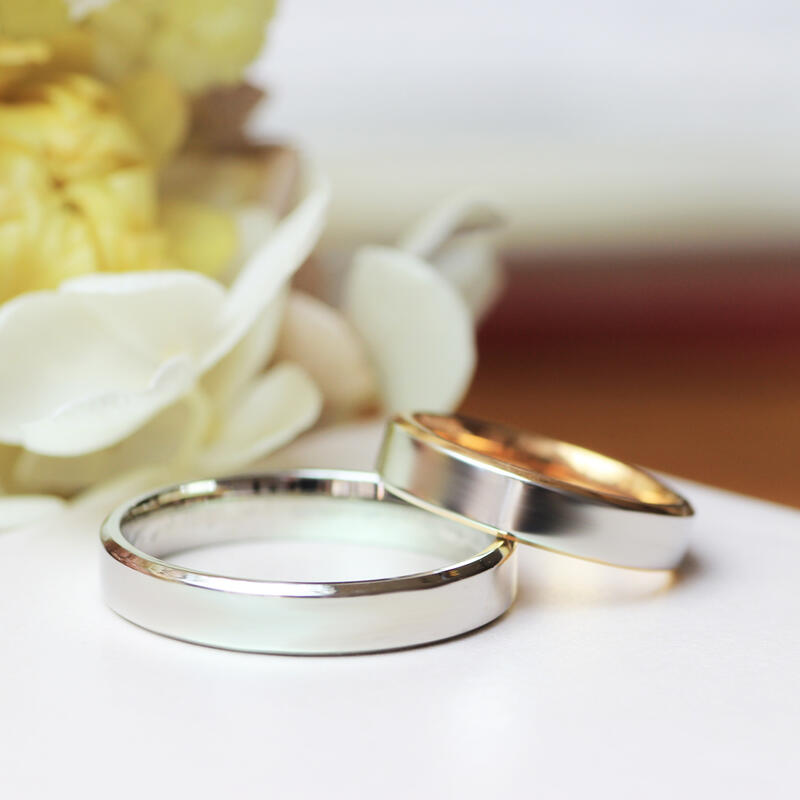 【ペアリング ステンレス】刻印無料 サージカルステンレス316L 両面刻印無料 【平打ち フラット】 2本セット アレルギーフリー 指輪 【楽ギフ_名入れ】 ユ...