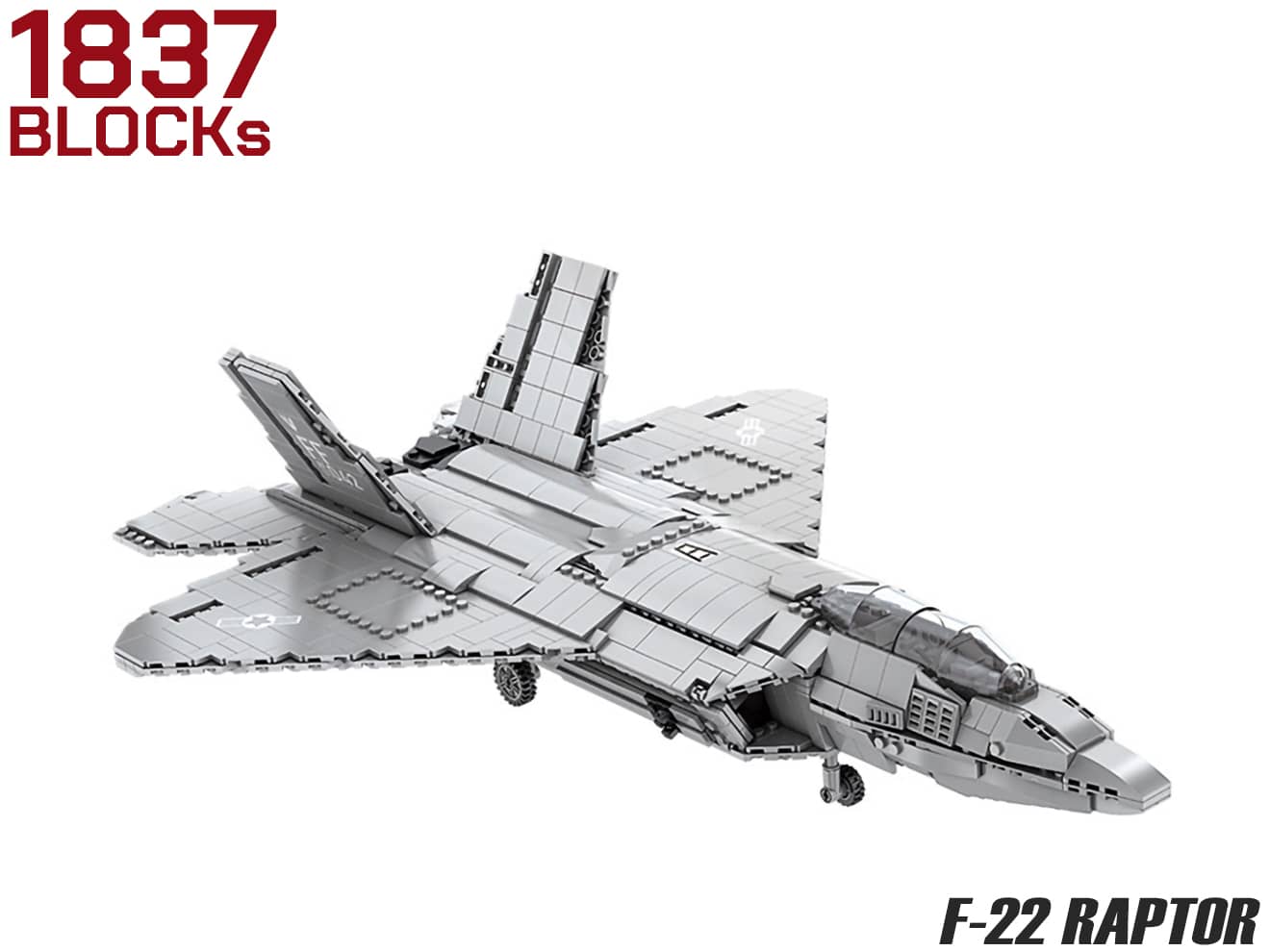 AFM F-22 ラプター 1837Blocks◆ブロック ステルス 世界 最高 クラス 戦闘機 リアル 再現 プレゼント 子供 ミリタリー 知育 玩具 インテリア 組み立て 飾る 作る