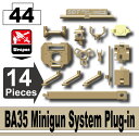 【レゴカスタムパーツ/ウエポンパーツ】AFM BA35 ミニガン システム プラグイン/ダークタン◆M134ミニガン専用/トライポッド付属！