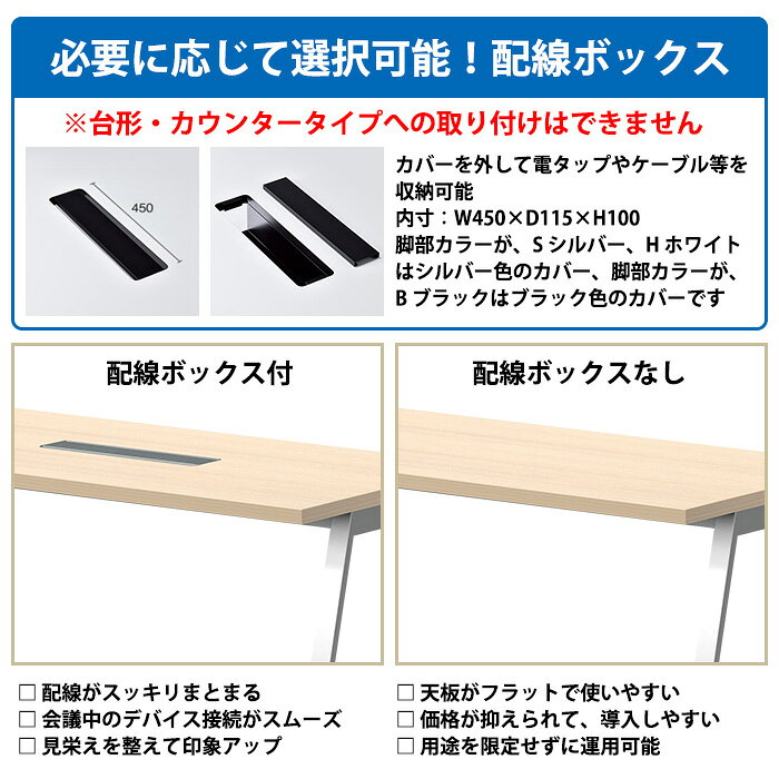 会議テーブル 台形型 1200×520 日本製|レイアウト自由 ミーティングテーブル オフィス 会議室 法人向け [2]