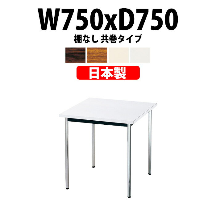 会議用テーブル E-AK-7575TM 幅750x奥行750x高さ700mm 共巻 棚なし 2人用 【法人様配送料無料(北海道 沖縄 離島を除く)】 ミーティングテーブル おしゃれ 会議テーブル 長机 会議机 事務机 テーブル 事務所 会議室