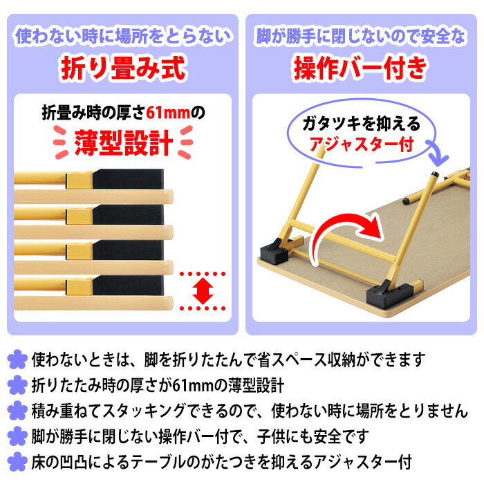 保育園 テーブル 折りたたみ 幼稚園 机 キッズテーブル 薄型 E-EW-0960M 幅900x奥行600x高さ510mm 角型 学童保育 塾 託児所 子供用テーブル 長机 ローテーブル 折りたたみテーブル 軽量 軽い 完成品 日本製