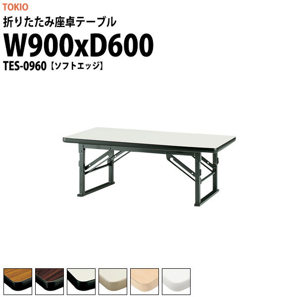長机 折りたたみ ロー 座卓 会議用テーブル 軽量 会議テーブル TES-0960 幅900x奥行600x高さ330mm ソフ..