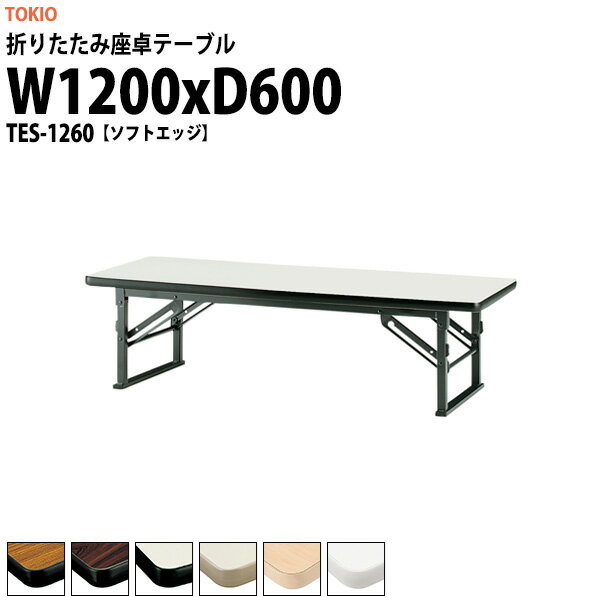 会議用テーブル 折りたたみ ロー 座卓 長机 軽量 会議テーブル TES-1260 幅1200x奥行600x高さ330mm ソフトエッジ 会社 店舗 会議室 自治会 町内会 公民館 集会所 学童 学校 神社 お寺 日本製