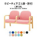 病院 待合室 ソファー いす ロビーチェアー 背付き 2人掛け 肘付 LW-2AL (ビニールレザー) 幅1190x680x高さ730 座面高380mm ソファ ロビーベンチ 薬局 長椅子 エントランス 応接室 医院 会社 通路 抗菌 防汚 耐久性