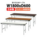 長机 折りたたみ 軽量 会議用テーブル 会議テーブルTFA-1860UE 幅1800x奥行600x高さ700mm アルミ脚 棚付 ウレタン一体成型天板 会社 店舗 会議室 公民館 集会所 自治会 町内会 学童 学校 神社 お寺 日本製