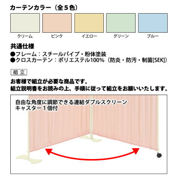 メディカルスクリーン TB-671-150 W2000（1000x2）xH1500mm ダブルスクリーンタイプ 【送料無料(北海道 沖縄 離島を除く)】 医療用衝立 ついたて スクリーン 間仕切り 病院 医院 TOKIO