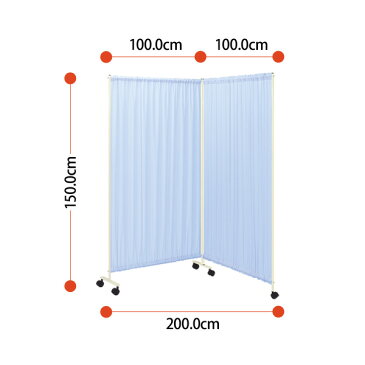 メディカルスクリーン TB-992-150 W2000（1000x2）xH1500mm ダブルスクリーンタイプ 【送料無料(北海道 沖縄 離島を除く)】 医療用衝立 ついたて スクリーン 間仕切り 病院 医院 TOKIO