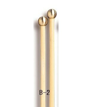 キーボードマレット　B2−VH　プレイウッド　真鍮玉　　B2−16ミリ　　350mmベル用真鍮マレット。3サイズのヘッドを用いることにより各種音板から豊富な音色が得られます。　コンサートおよび教育　サークル活動に。　打楽器、パーカッションの演奏に　マレット各種