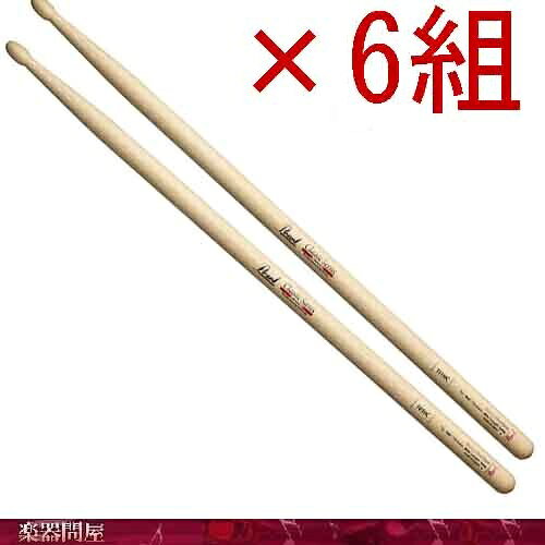 Rakuten - ドラムスティック　ヒッコリー　101HC　6組　パール　Oval卵型Tip　Slim-Long　Body　クリアラッカー