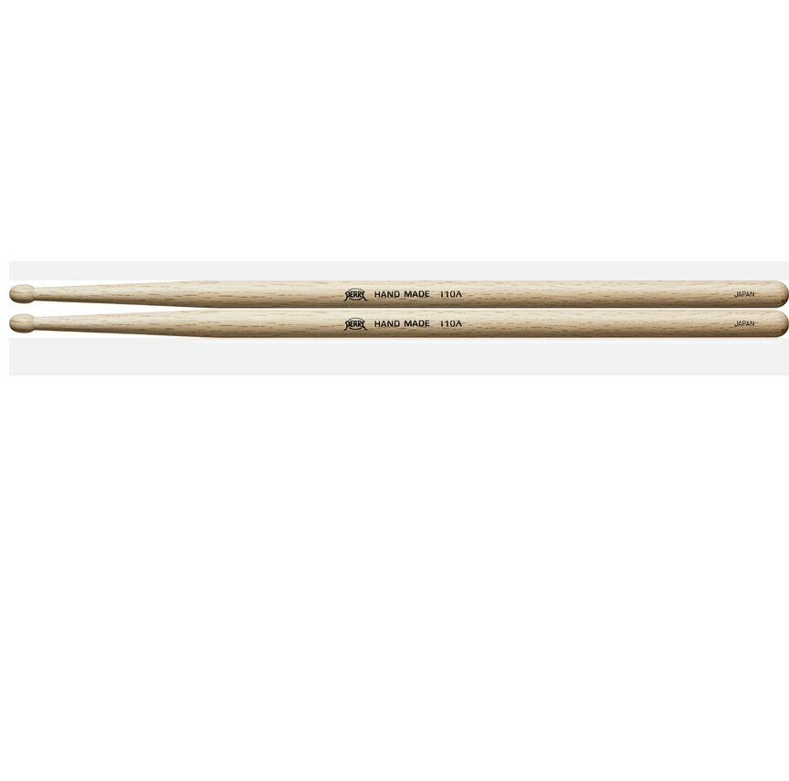 ドラムスティック　110A　オーク　110A/75TH　75周年記念モデル　クリアラッカー　1組　パール　樽型チップ　Normal-Short　Body