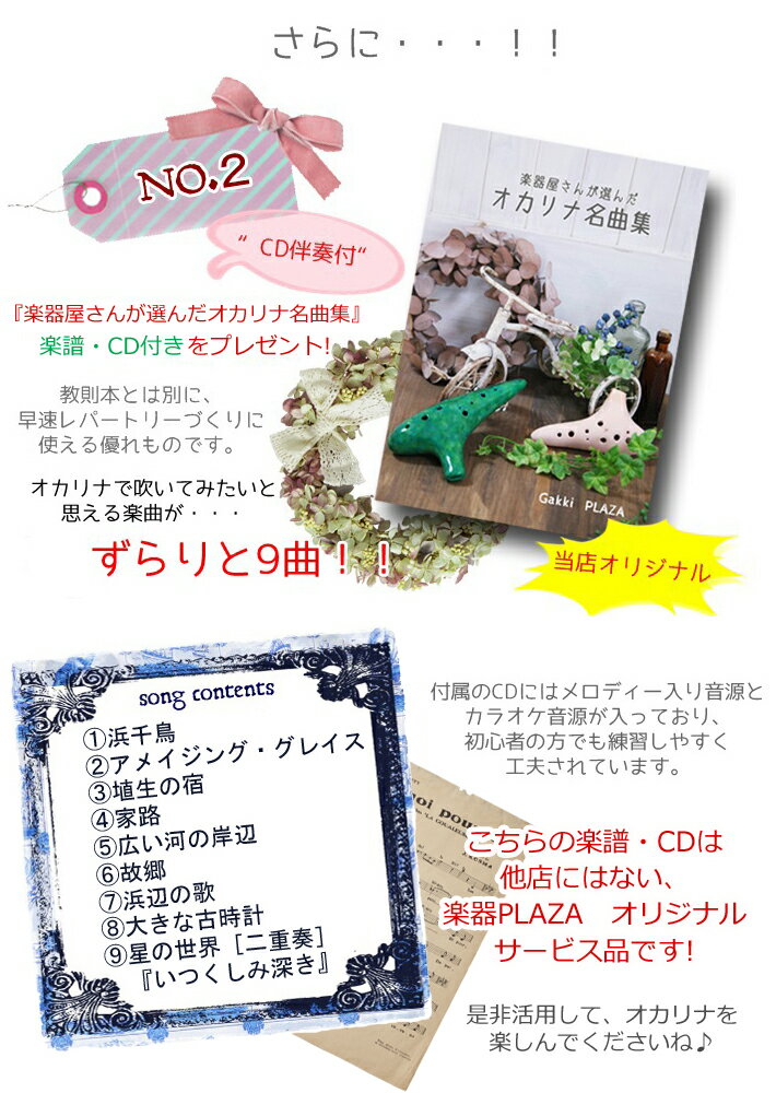 1番人気！入門 オカリナセット POPOLO ポポロ オカリナ スタンダード“モダン” アルトC管【おすすめ教本セット】【オリジナル楽譜・CDプレゼント！】