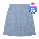 制服 スカート 夏用 サックスチェック 大きいサイズ W75〜85 丈48 ひざ上丈 KURI-ORIクリオリ