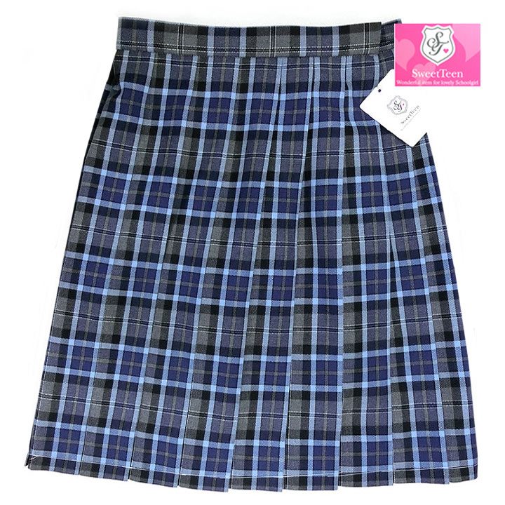 チェック柄制服スカートST236-8（カンコー スイートティーンブルーチェック）